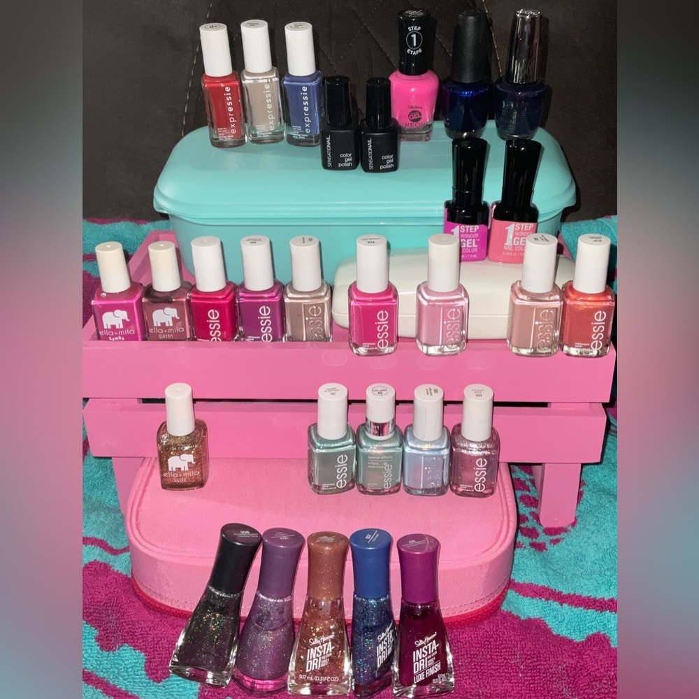 Essie & Sally Hansen Nail Polish glitter pinks purple green blue NEW ella+milla